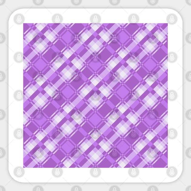 Purple and White Diagonal check Pattern Sticker by thesnowwhyte